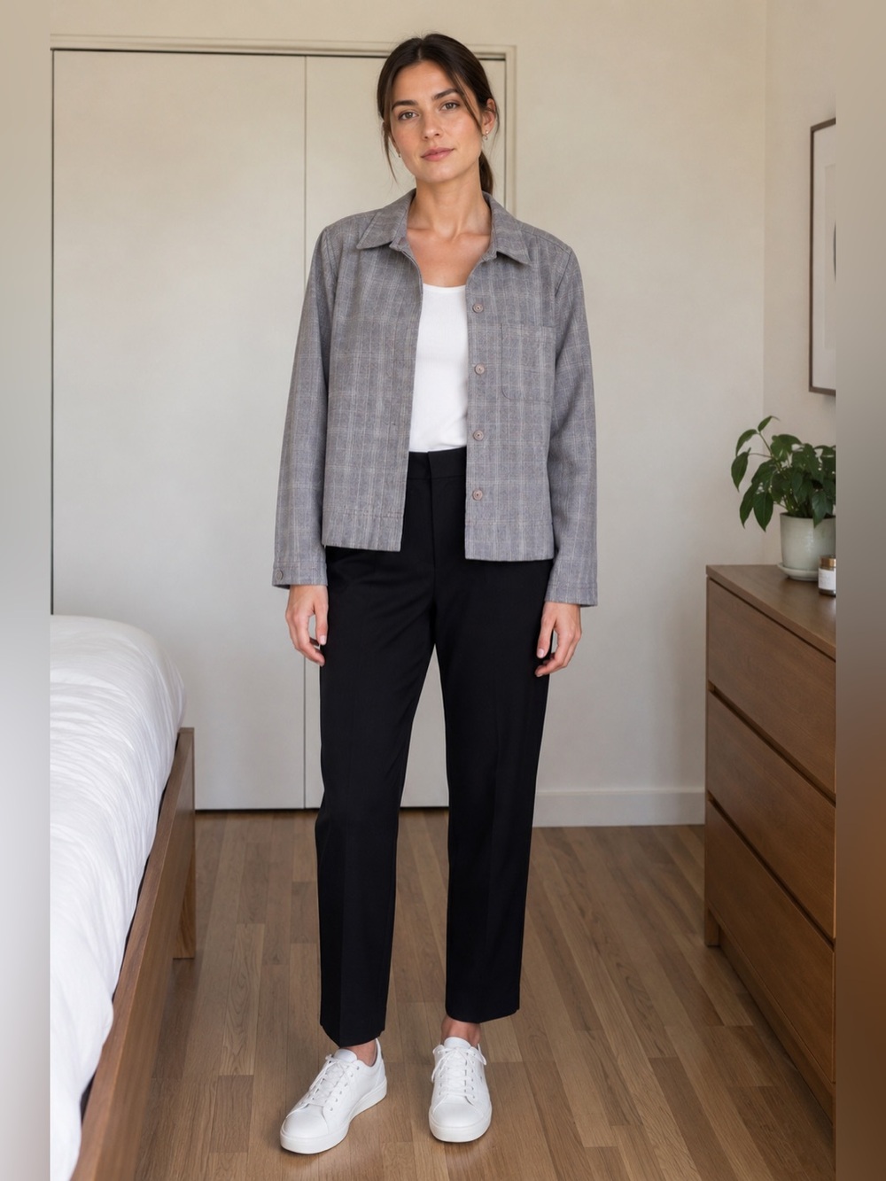 Norton McNaughton Petite Plaid Button Front Jacket